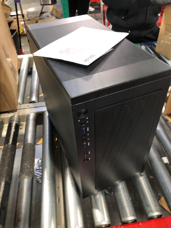 Photo 1 of DARKROCK MH200 Black PC Computer Case for Office&Gaming Compact Mid-Tower Micro ATX Mini ITX High-Airflow Mesh Front & Side Panel Top 240mm Radiator Support Type-C Ready, ARGB 120mm Fan Pre-Installed