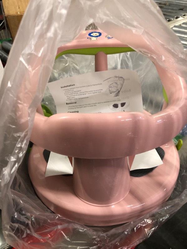 Photo 3 of CAM2 Baby Bath Seat Non-Slip Infants Bath tub Chair with Suction Cups for Stability, Newborn Gift, 6-18 Months pink
