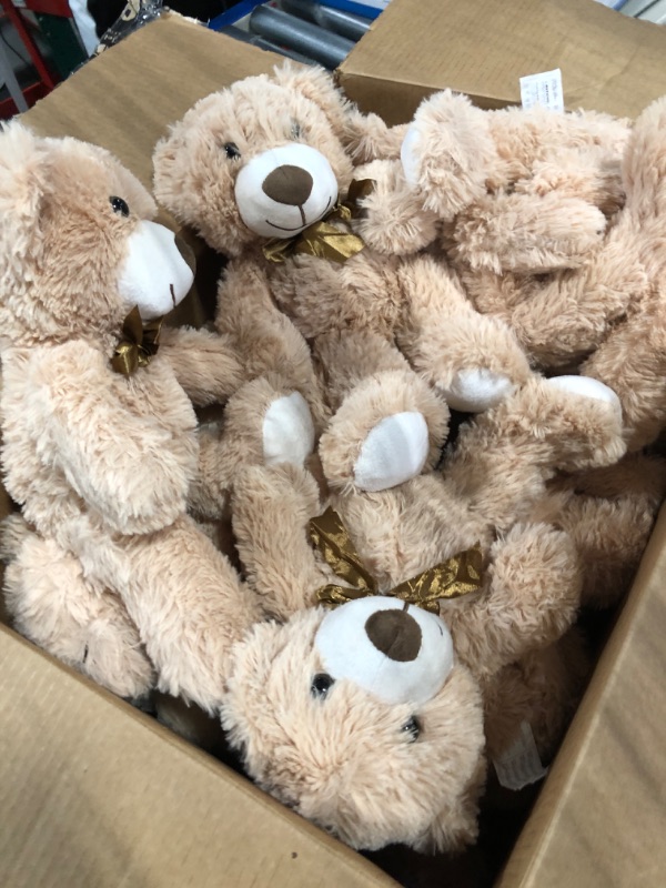 Photo 4 of Cuddly Soft Teddy Bear Bulk 12 Packs, Teddy Bear Stuffed Animal Bulk 14'', Small Stuffed Teddy Bear Plush for Girls, Boys, Kids on Baby Shower, Christmas, Valentines (Light Brown Light Brown (12 Packs)