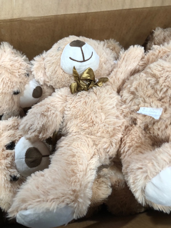 Photo 3 of Cuddly Soft Teddy Bear Bulk 12 Packs, Teddy Bear Stuffed Animal Bulk 14'', Small Stuffed Teddy Bear Plush for Girls, Boys, Kids on Baby Shower, Christmas, Valentines (Light Brown Light Brown (12 Packs)