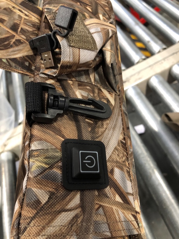Photo 1 of Barydat 2 Pack Heated Hunting Seat Cushion Warm Waterproof Reed Camouflage Portable Pad 16 x 14 x 3.5 Inch for Outdoor Tree Ladder Stand Ice Fishing Hiking Camping Sporting Events (Without Battery)