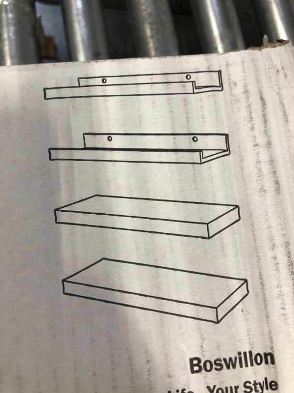 Photo 4 of **USED** Boswillon White Floating Shelves for Wall, 4 Sets for Bedroom with Invisible Brackets for Wall Decor, Modern for Bathroom, Kitchen
