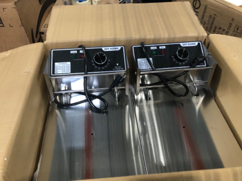 Photo 4 of 20.7Qt Deep Fryer, 3400W Electric Countertop Deep Fryer with 2 x 6.35 QT Removable Basket Commercial Deep Fryers Frying Machine w/Temperature Control 12L