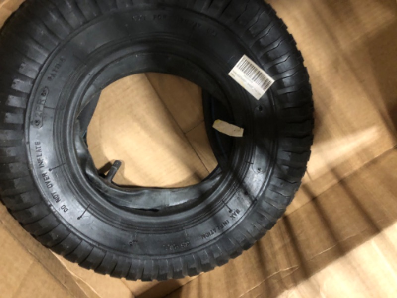 Photo 3 of Potreba 3.50-8 Tire and Inner Tube Set for Inflatable Pneumatic Wheelbarrow and Hand Trolley Wheel 14 inch Rim 8"'