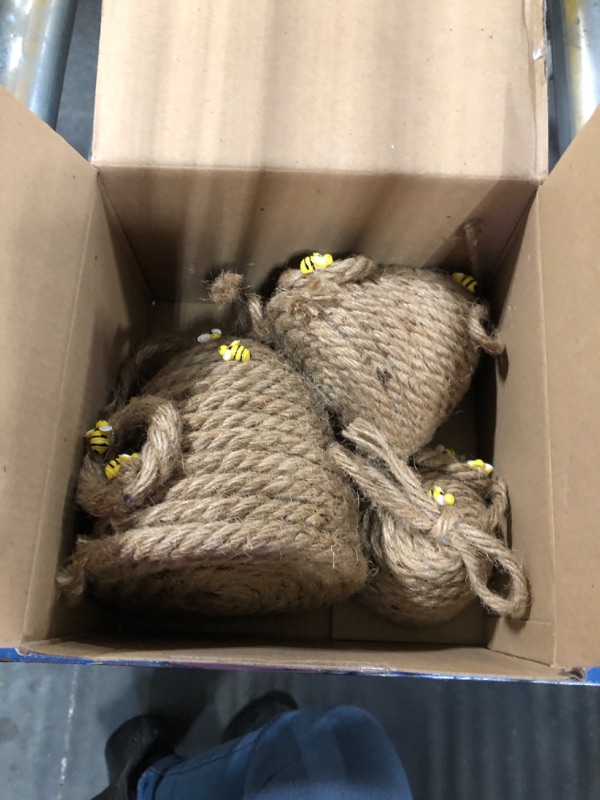Photo 1 of 3 Pieces Bee Hive Decor Honey Bee Tiered Tray Decor Summer Spring Bumble Bee Decorations Mini Jute Beehive Farmhouse Kitchen Decor for Table Shelf Sitter Home Coffee Bar Themed Party (Simple)