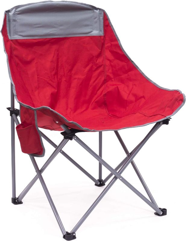 Photo 1 of 
NOT THE SAME AS PICTURE SHOWEND !! Creative Outdoor Folding Camping Bucket Moon Chair with Side Storage Pocket, Red
