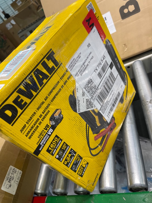 Photo 2 of  BARND NEW !!DEWALT DXAEPS14 1600 Peak Battery Amp 12V Automotive Jump Starter/Power Station with 500 Watt AC Power Inverter, 120 PSI Digital Compressor, and USB Power , Yellow