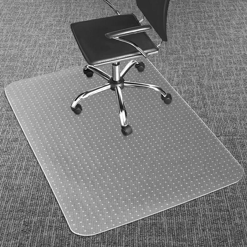 Photo 1 of Office Chair Mat for Carpets, Clear Desk Floor Mat for Low, Flat and No Pile Carpeted Floors, Thick and Sturdy Carpet Protector for Desk Chair 