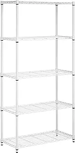 Photo 1 of ** 6 SHELVES AND 21 INCHES WIDE WHITE SHELVES ** Amazon Basics 4-Shelf Adjustable, Heavy Duty Storage Shelving Unit (350 lbs loading capacity per shelf), Steel Organizer Wire Rack,