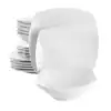Photo 1 of 18-Piece Newman Square White Porcelain Dinnerware Set (Service for 6)