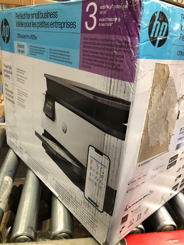 Photo 1 of HP OfficeJet Pro 9125e Wireless All-in-One Color Inkjet Printer, Print, scan, Copy, fax, ADF, Duplex Printing Best for Office, 3 Months of Ink Included (403X0A) New Version