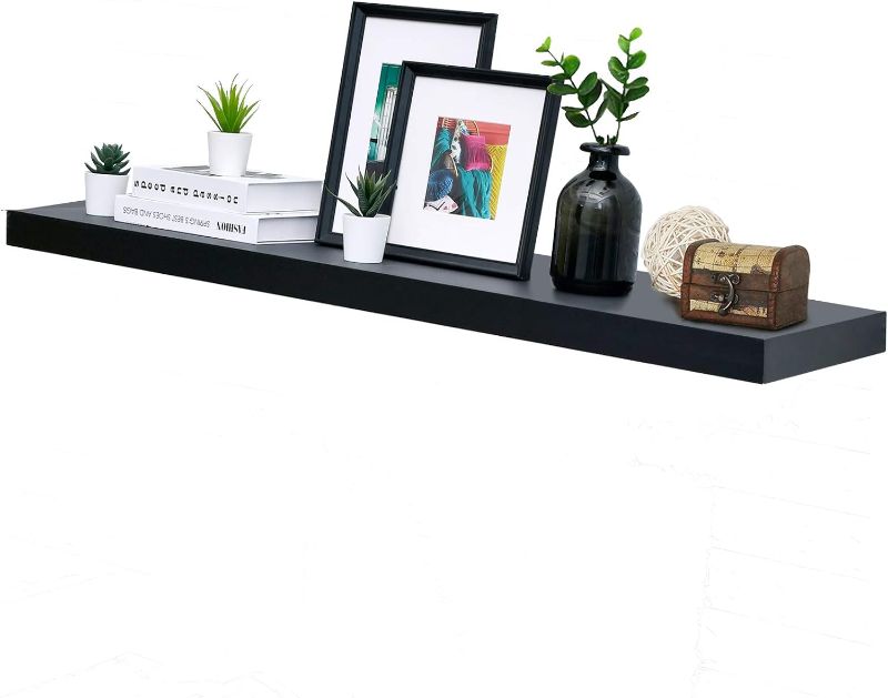 Photo 1 of 
Roll over image to zoom in








VIEW IN YOUR ROOM
WELLAND 60 inch Black Mission Floating Shelves for Wall, Bathroom Wall Mount Shelves, Wood Modern Display Shelves, Book Shelves,for Bedroom,Living Room and Kitchen