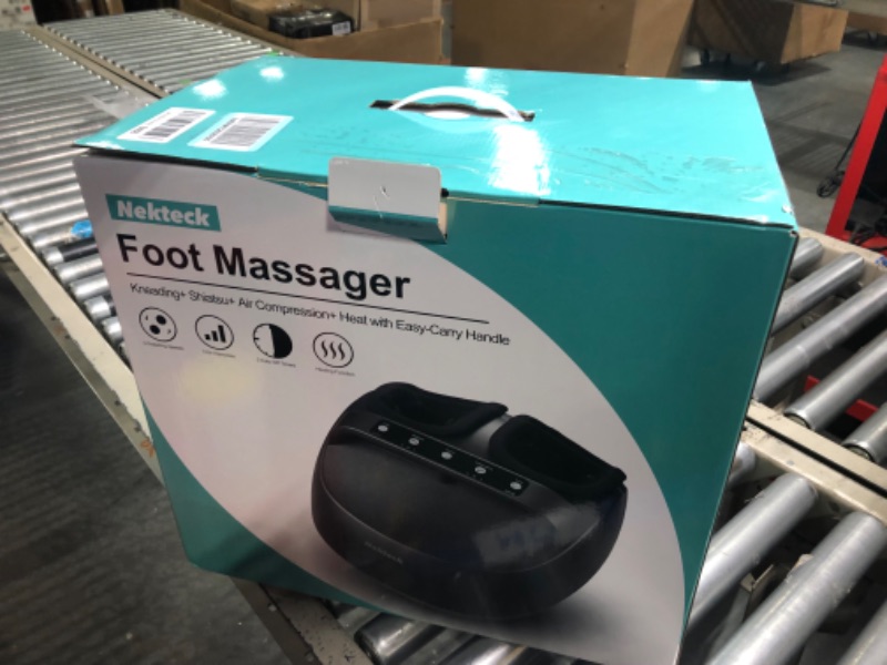 Photo 2 of Nekteck Foot Massager Machine with Heat, Shiatsu Deep Kneading with Muti-Settings, Handle Design, Delivers Relief for Tired Muscles and Plantar Fasciitis, Relax for Home and Office, Fits up to Size 12