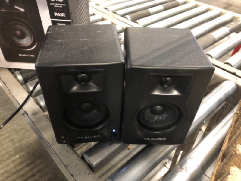 Photo 3 of M-Audio BX3 3.5" Studio Monitors, HD PC Speakers for Recording and Multimedia with Music Production Software, 120W, Pair Pair 3.5" Speakers No Bluetooth Monitors