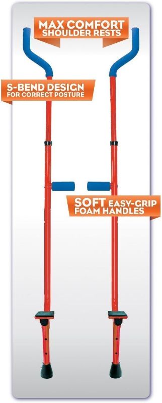 Photo 1 of Geospace Original Walkaroo Stilts by Air Kicks (Steel) with Ergonomic Design for Easy Balance Walking (Red)