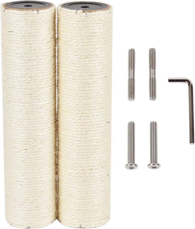 Photo 1 of 20cm~55cm 7.87in~21.65in ECCIBOUN Cat Scratching Post Replacement Sisal Pole Part for Kittens and Cat Tree Tower (M8, 11.81in/30cm)

