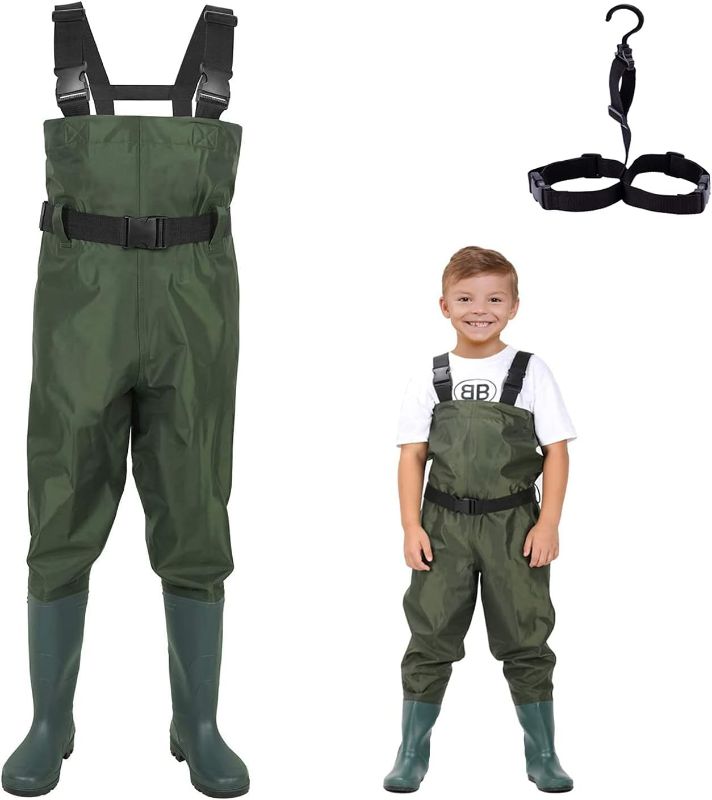 Photo 1 of LANGXUN Chest Waders for Kids, PVC Fishing Waders for Toddler & Children, Waterproof Hutting Waders for Boys and Girls
