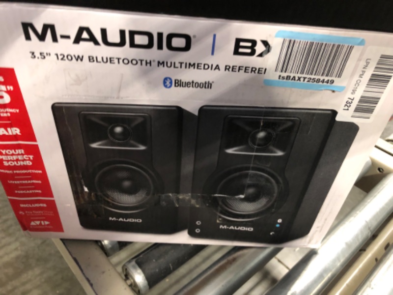 Photo 3 of M-Audio BX3BT 3.5" Studio Monitors & PC Speakers with Bluetooth for Recording and Multimedia with Music Production Software, 120W, Pair With Bluetooth Pair 3.5" Speakers