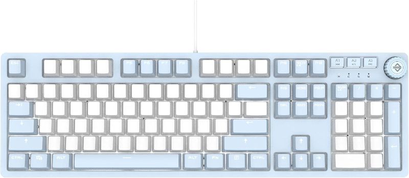 Photo 1 of AK515 Wired Mechanical Gaming Keyboard – Brown Switches - PBT Keycaps – Blue-White Matching – White Backlit - Magnetic Suction Panel - Multimedia Keys Roller – for Windows Computer Office Gaming PC