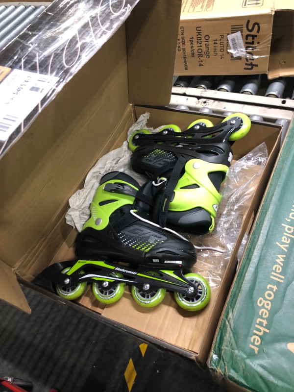 Photo 4 of Bladerunner by Rollerblade Phoenix Boys Adjustable Fitness Inline Skate, Black and Green, Junior, Value Performance Inline Skates