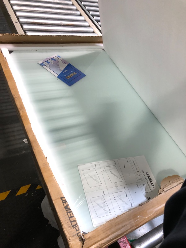 Photo 3 of Magnetic Glass Whiteboard, Wall Mounted Glass Dry Erase White Board, Frosted White Surface, Frameless Glass Board with 4 markers, 2 Magnets, 1 Eraser, 36 x 24 Inch (90 x 60 cm) White 36 x 24 inch