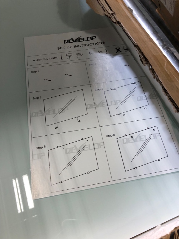 Photo 4 of Magnetic Glass Whiteboard, Wall Mounted Glass Dry Erase White Board, Frosted White Surface, Frameless Glass Board with 4 markers, 2 Magnets, 1 Eraser, 36 x 24 Inch (90 x 60 cm) White 36 x 24 inch