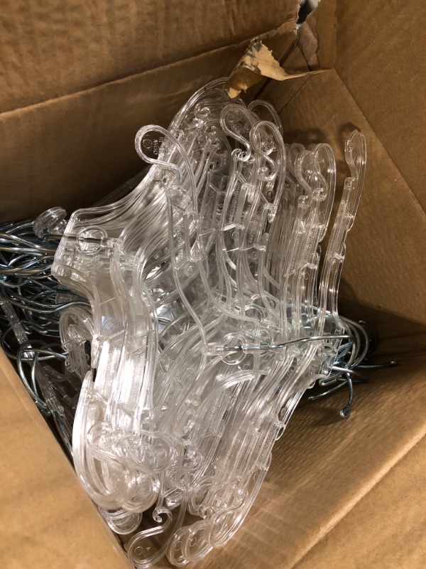 Photo 2 of 10 inch Clear Plastic Children's Dress Hangers- Case of 100