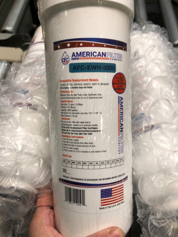 Photo 1 of American Filter Company™ Model number AFC-EWH-3000 Water Filter -Made in U.S.A. - 3 Filters