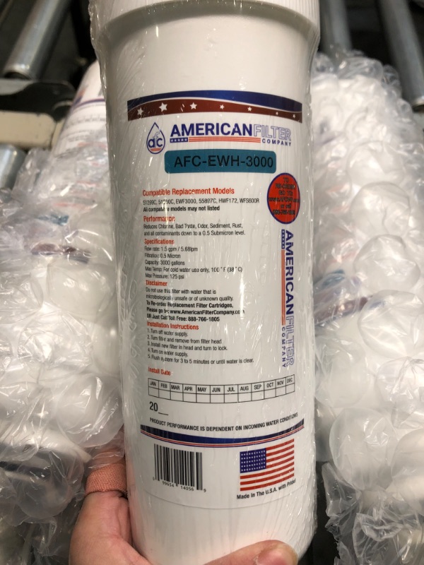 Photo 4 of American Filter Company™ Model number AFC-EWH-3000 Water Filter -Made in U.S.A. - 3 Filters