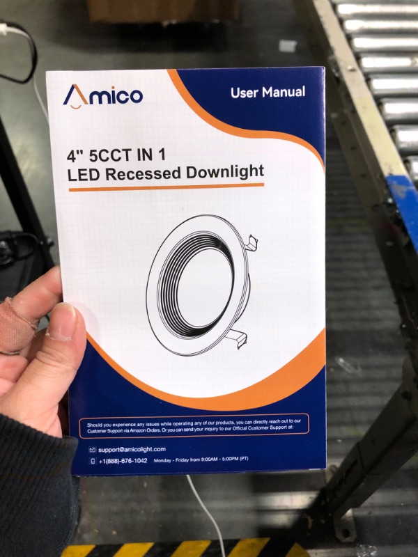 Photo 4 of Amico 24 Pack 4 inch 5CCT LED Recessed Lighting, Dimmable, 8.5W=60W, 650LM, 2700K/3000K/4000K/5000K/6000K Selectable, Retrofit Can Lights with Baffle Trim, IC & Damp Rated - ETL & FCC Certified