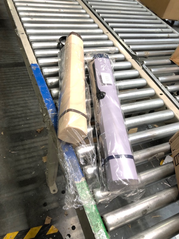 Photo 1 of 2-Pack Extendable Poster Tubes Expand from 24.5” to 40” with Shoulder Strap | Carry Documents, Blueprints, Drawings and Art | Creamy White and Violet Portable Round Storage Cases with Lids and Labels Creamy and Violet