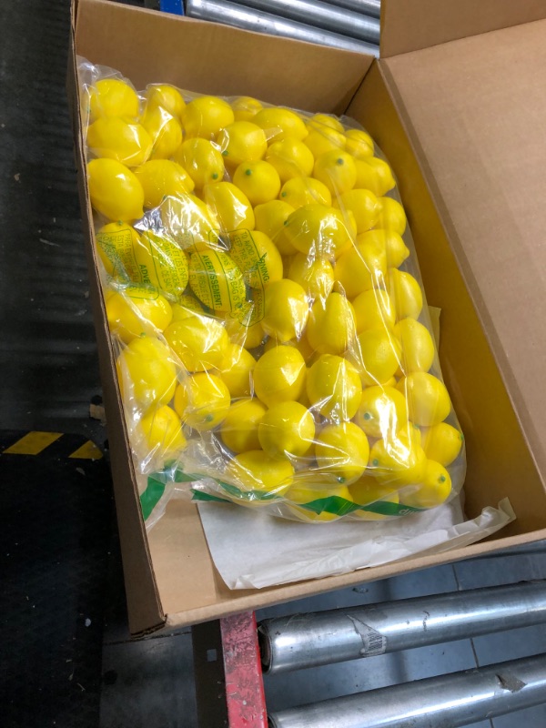 Photo 3 of 60 Pcs Fake Lemons 3.1 x 2.1 Inch Fake Fruit Faux Yellow Lemon Decor Lifelike Simulation Artificial Lemons for Party Table Summer Kitchen Vase Filler Wreath Garland Photography Prop Decoration