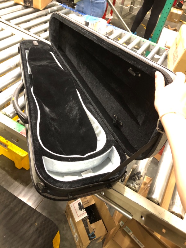 Photo 1 of Aileen CSV502 Basic Professional 4/4 Full Size Violin Case Triangular Hard Shell Lightweight, Gray