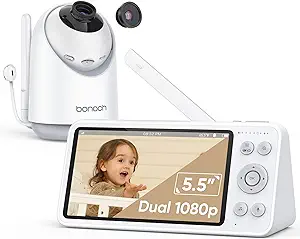 Photo 1 of bonoch Video Baby Monitor No WiFi, Local Storage+Playback, 1080p HD Camera&Display, Baby Monitor with Camera and Audio, 7800mAh, 1800ft Range, Motion&Sound Detection, Hack-Proof, Additional 110° Lens