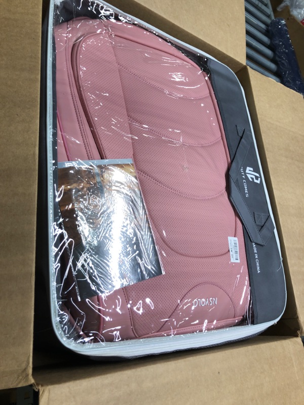 Photo 2 of NS YOLO Full Coverage Car Seat Covers Universal Fit for Cars SUVs Pick-up Trucks with Waterproof Leatherette in Automotive Vehicle Interior Accessories (Pink, Full Set) Pink full set