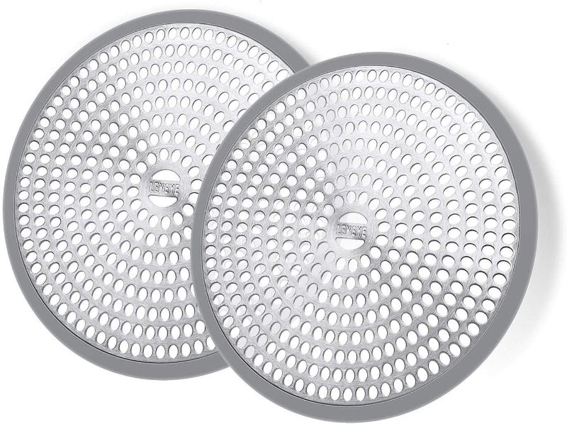 Photo 1 of LEKEYE Shower Hair Catcher Drain Protector Strainer-Steel & Silicone 2 Pack