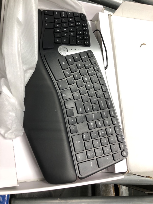 Photo 3 of Nulea Ergonomic Keyboard, Wired Split Keyboard with Pillowed Wrist and Palm Support, Featuring Dual USB Ports, Natural Typing Keyboard for Carpal Tunnel, Compatible with Windows/Mac