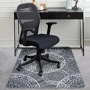 Photo 1 of AiBOB Chair Mat for Carpeted Floors, Premium Quality Hard Material, Office Floor Mats for Computer Desk on Carpet, Easy Gride for Chairs, 36x48 Grey