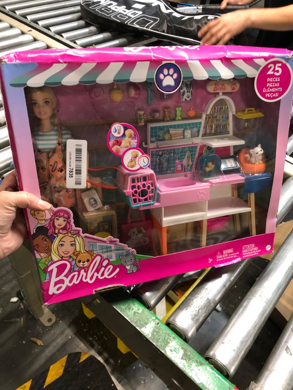 Photo 3 of Barbie Doll (11.5-in Blonde) and Pet Boutique Playset with 4 Pets, Color-Change Grooming Feature and Accessories, Great Gift for 3 to 7 Year Olds