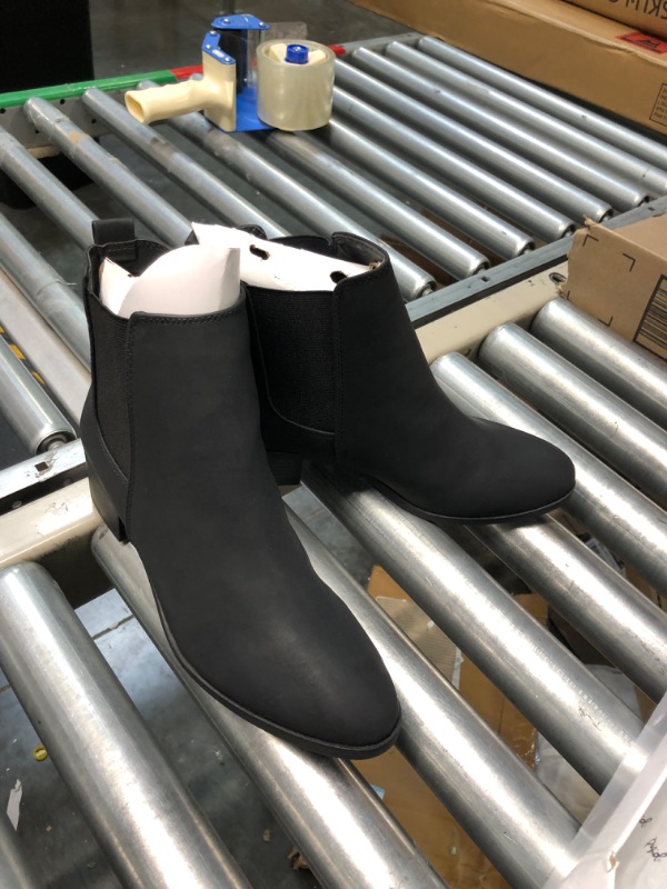 Photo 3 of Qupid Repeat Booties | Chelsea Ankle Boots for Women with Low Heel 6.5 Black Nubuck