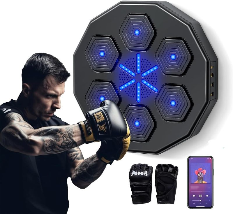 Photo 1 of  Music Boxing Machine with Boxing Glove Home Wall Mount Music Machine, Electronic Smart Focus Agility Training Digital Boxing Wall Target Punching Pads