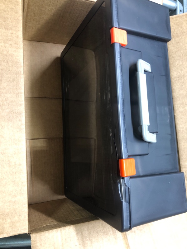 Photo 1 of Photo Storage Box 4" x 6", 18 Inner Extra Large Photo Case Large Photo Organizer Acid-Free Photo Box Storage Photo Keeper Photo Storage Case, Plastic Craft Storage Box for Photo Stickers Stamps Seeds (Black, 18 Boxes) 18 Boxes Black