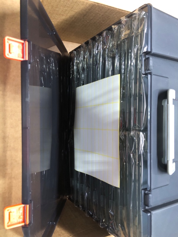 Photo 1 of Photo Storage Box 4" x 6", 18 Inner Extra Large Photo Case Large Photo Organizer Acid-Free Photo Box Storage Photo Keeper Photo Storage Case, Plastic Craft Storage Box for Photo Stickers Stamps Seeds (Black, 18 Boxes) 18 Boxes Black