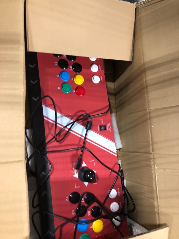 Photo 2 of Arcade joystick Machine 2 players Video Game arcade stick for home Compatible with NEOGEO Mini/PC/PS Classic/Nintendo Switch/PS3/Android/Raspberry Pi ?Red color )