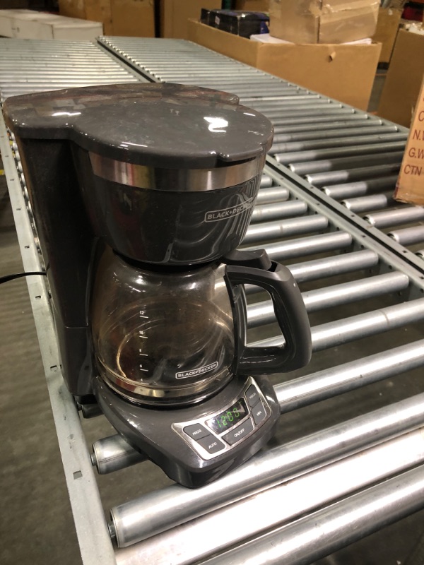 Photo 1 of BLACK+DECKER 12-Cup Digital Coffee Maker (Gray)
