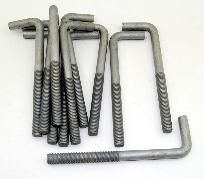 Photo 1 of (10) Concrete Bent Anchor Bolts 5/8-11 x 8inches Hot Galvanized