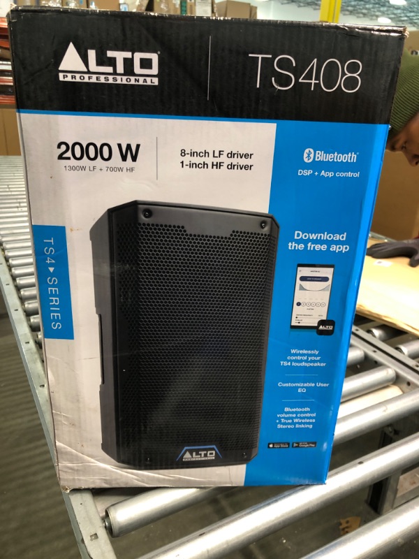 Photo 2 of Alto Professional TS408 - 2000W 8" Powered PA Speaker with 3 Channel Mixer, Bluetooth Streaming, Wireless Loudspeaker linking, DSP and Alto App New Model with Bluetooth 8" woofer