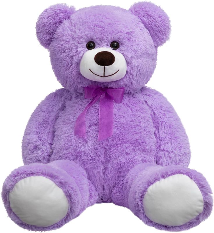 Photo 1 of HollyHOME Big Teddy Bear Stuffed Animal Large Teddy Bear Cuddly Plush Toy for Girlfriend Kids Purple