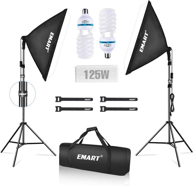 Photo 1 of EMART Softbox Lighting Kit,20"x28" Soft Box Lights Photography Accessories