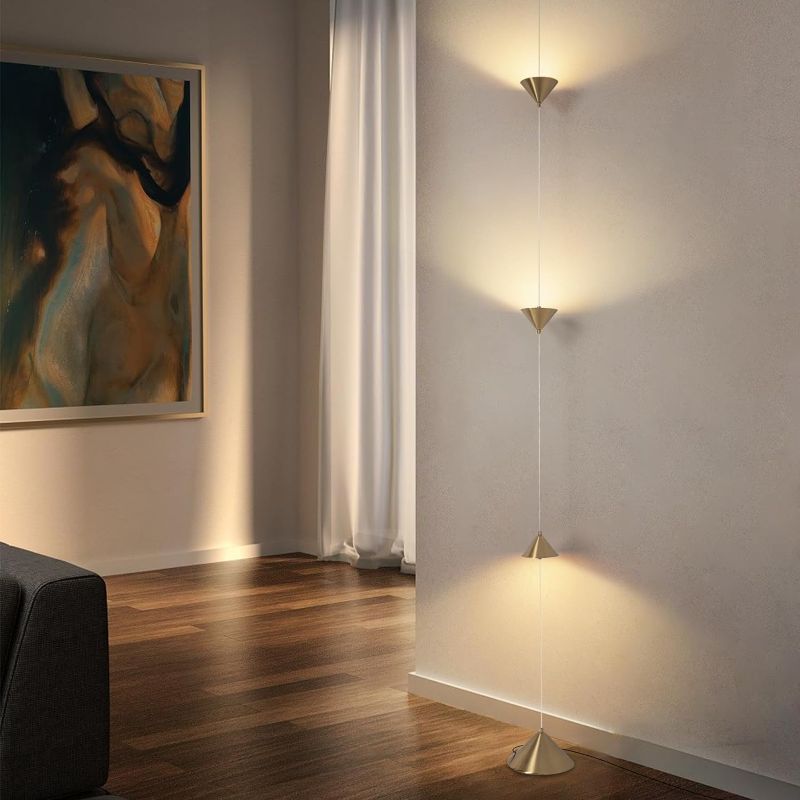 Photo 1 of ADISUN Sandglass LED Floor Lamp for Living Room, Bedroom, Hanging Modern Standing Lamp for Office, Study Room, Unique Floor Lamp for Reading with 3 Lights, Decorative Floor Lamp Minimalist Style
